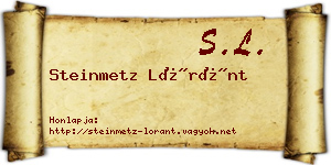 Steinmetz Lóránt névjegykártya