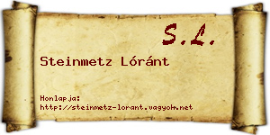 Steinmetz Lóránt névjegykártya